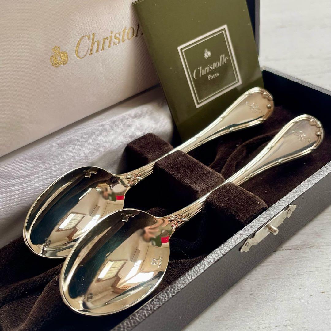 未使用Christofleクリストフル リュバン スプーン box入り2本セット 未使用】 Christofle クリストフル スプーン セット ケース付き - メルカリ