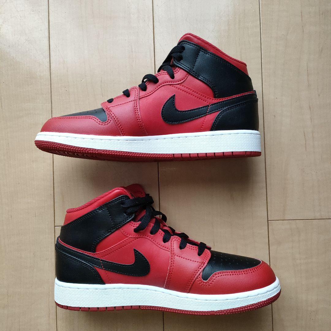 Nike Air Jordan 1 Mid レッド/ブラック　24.5cm