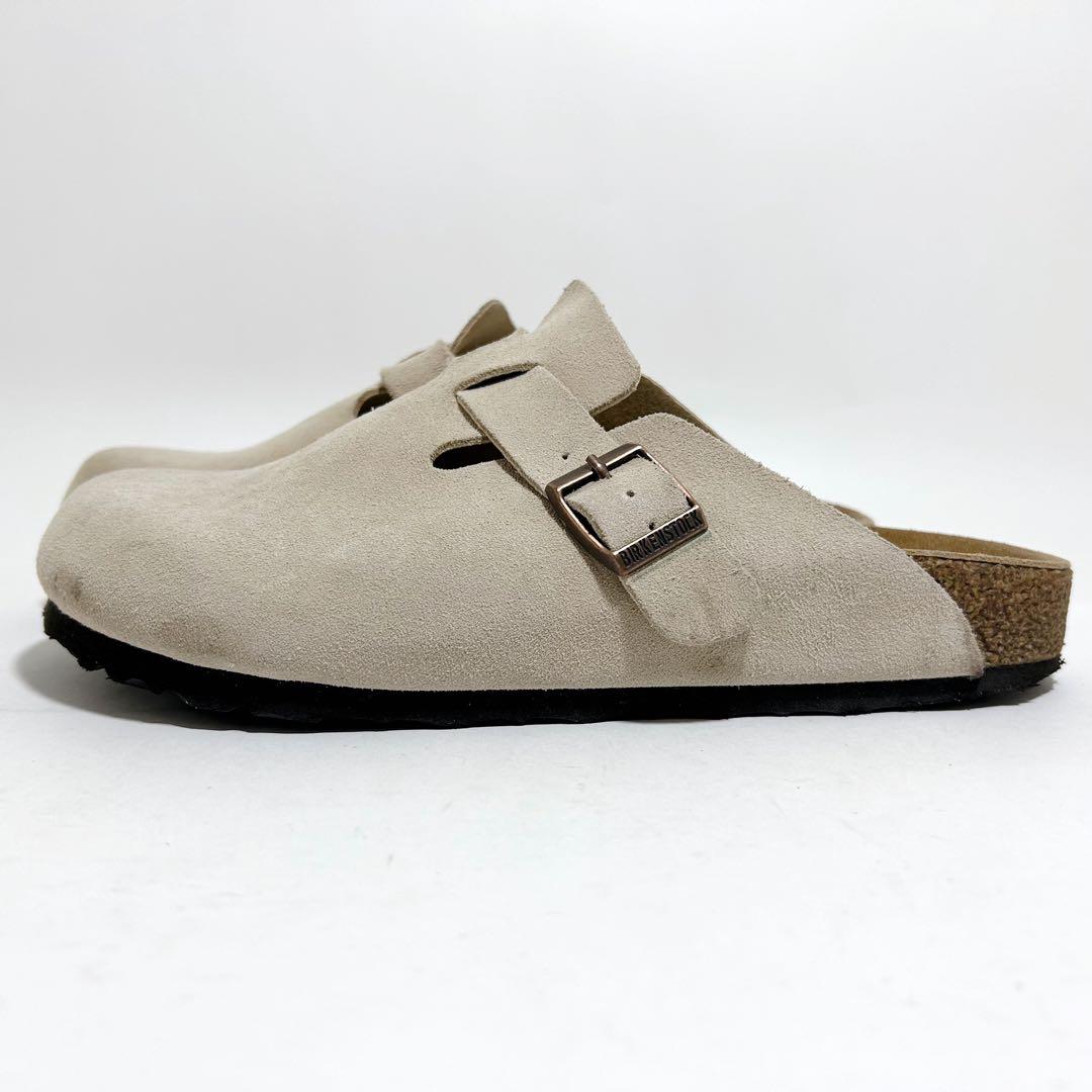 美品☆ビルケンシュトック ボストン スエード ベージュ系 ナロー幅 24.5cm