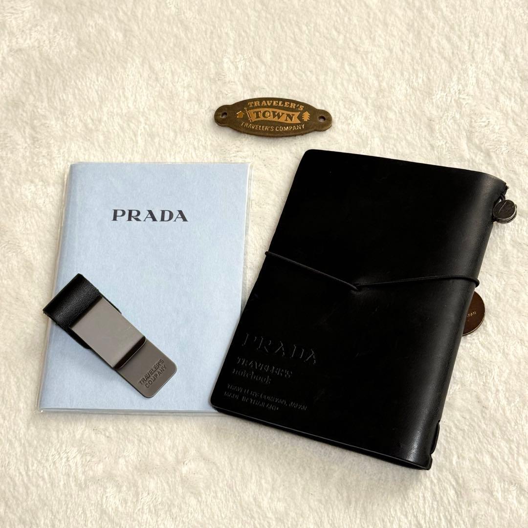 希少品！PRADA✨トラベラーズノート✨黒✨パスポートサイズ✨おまけ
