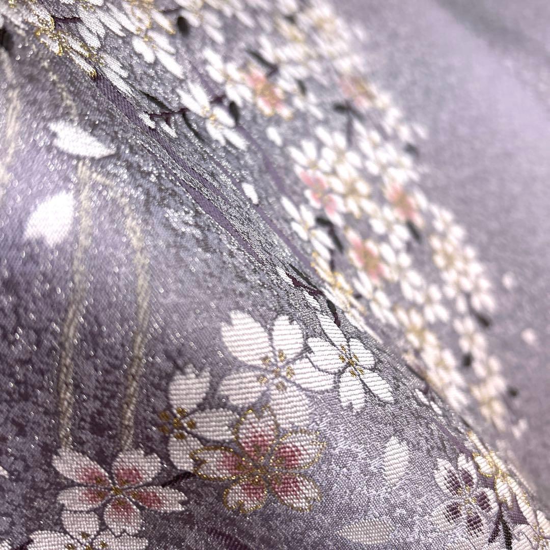 正絹　袋帯《流れ　花々》