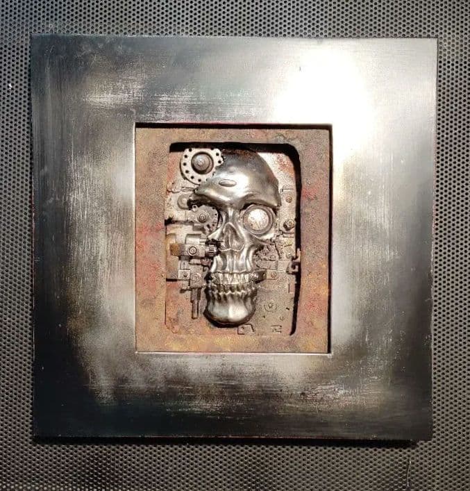 一点物 ハンドメイド スチームパンク 骸骨 立体壁掛けアート オブジェ