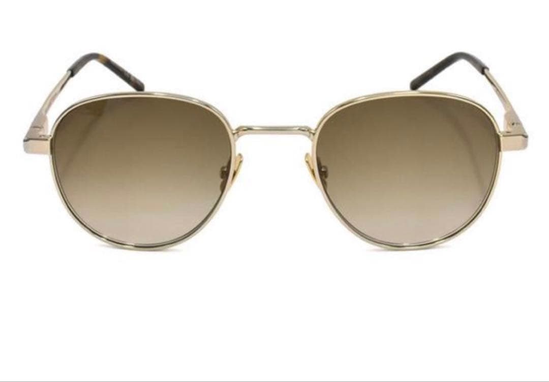 未使用 サンローラン SL555 003 サングラス ブラウン ゴールド - メルカリ