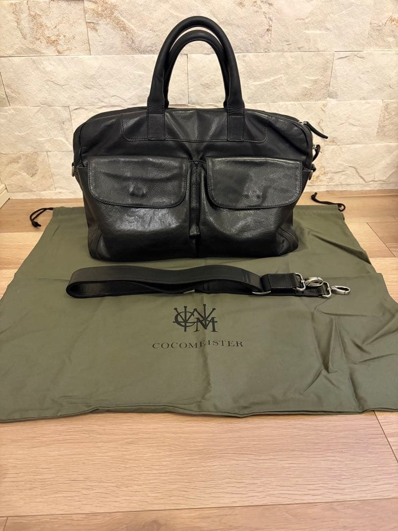 ［超美品］COCOMEISTER ブラックレザー ビジネスバッグ ココマイスター/COCOMEISTER/ブライドルレザー/バンガーブリーフ