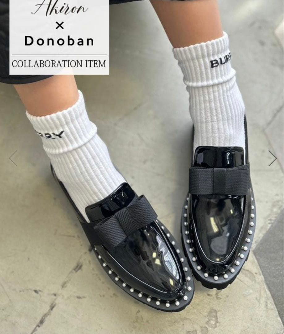 美品 Akiron x Donoban パールリボンローファー - メルカリ