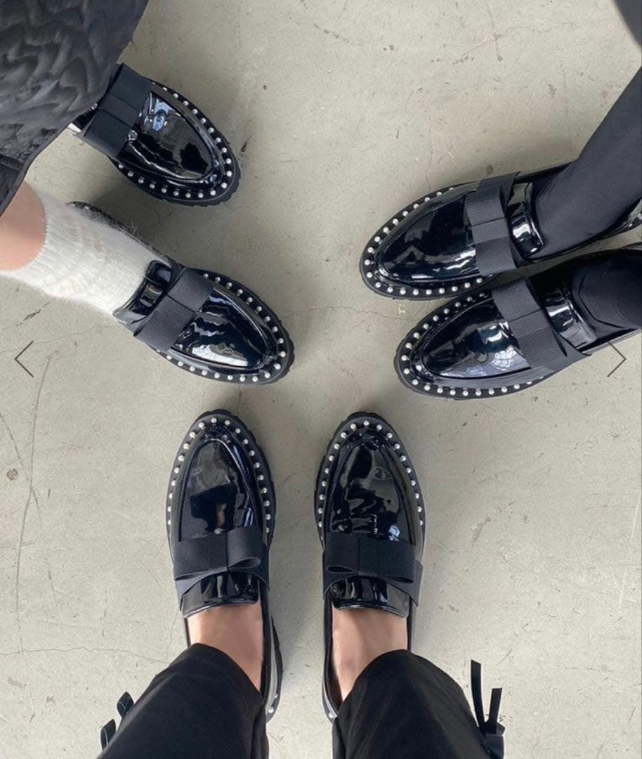 美品 Akiron x Donoban パールリボンローファー - メルカリ