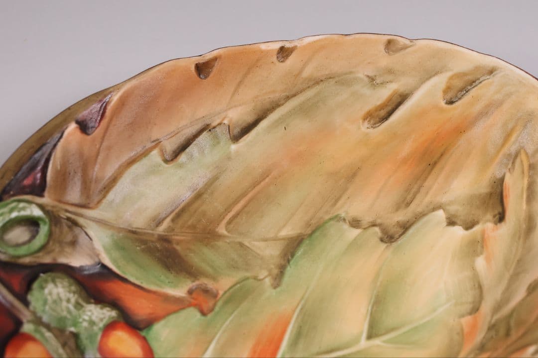 CM308】オールドノリタケ どんぐり 葉 皿 鉢 団栗 ナッツ 明治 陶磁器