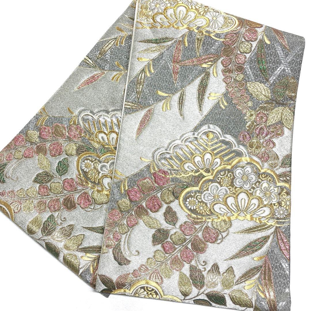 V875 ○高級 正絹 両面六通リバーシブル 袋帯 - メルカリ