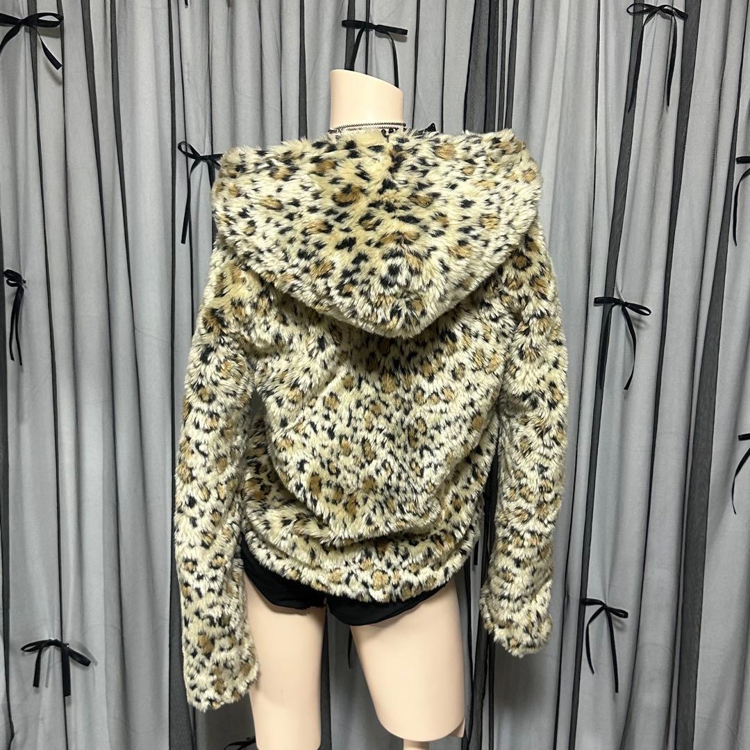 平成ギャル y2k ヒョウ柄 豹柄 ファーパーカー アウター お兄系
