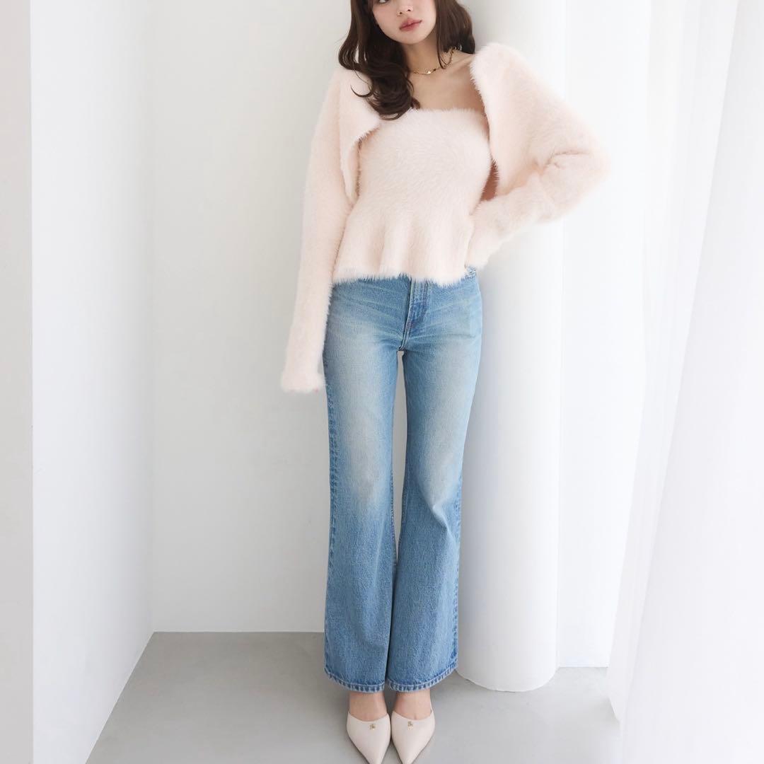 eimy istoire フェザーペプラムニットカーディガンセット - メルカリ