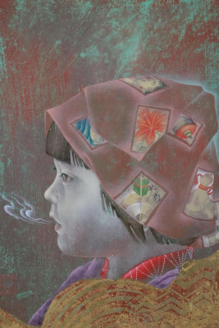 真作保証 智内兄助 「春の気」 アクリル3号 共シール 入手困難作家