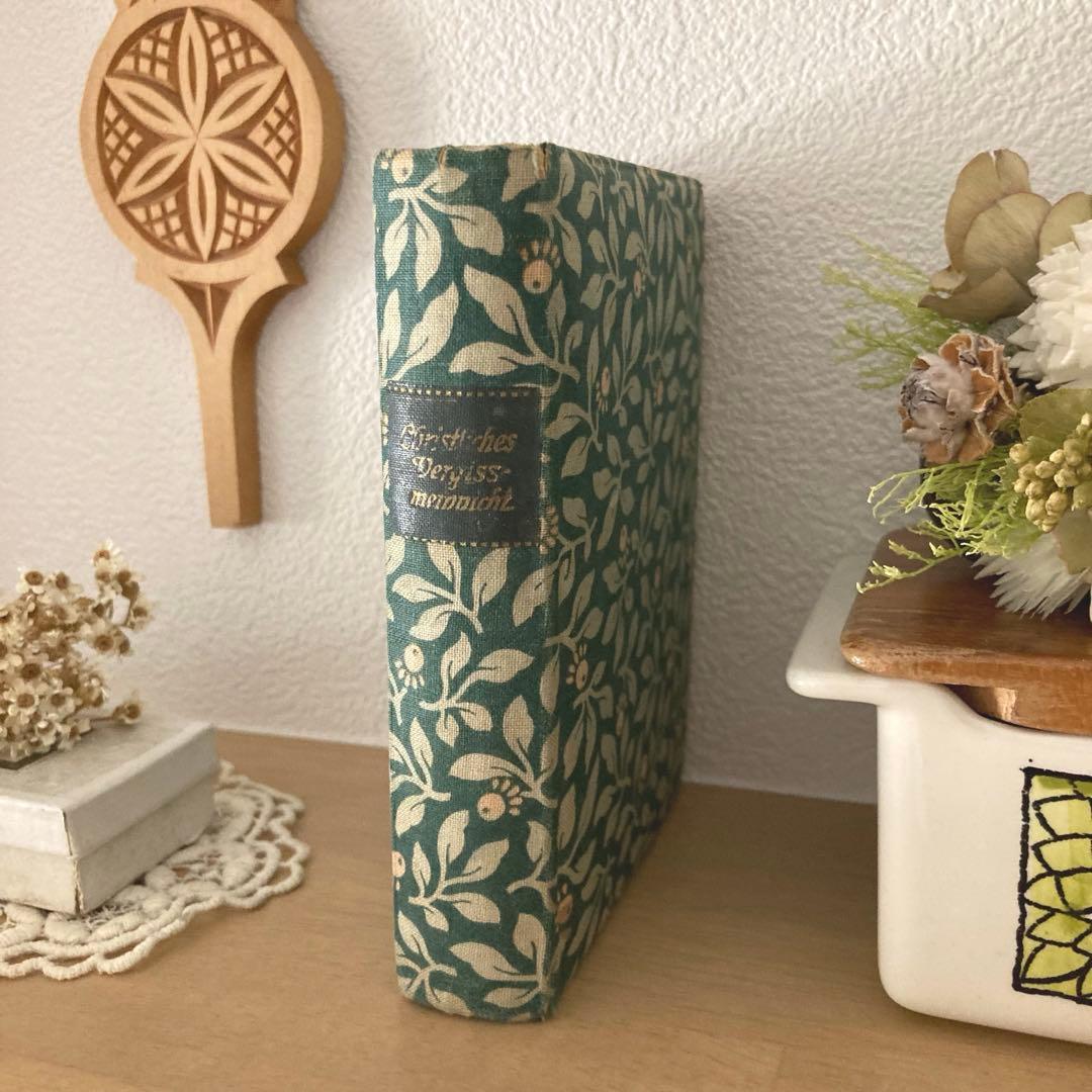 L-865 洋書ドイツアンティーク古書 布張り装丁の美しいメモリアル