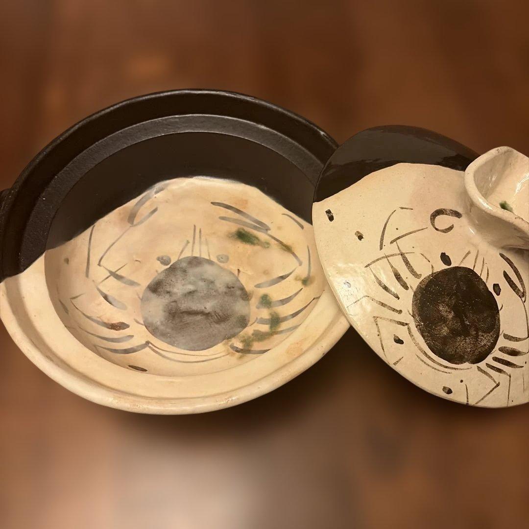 友野様専用】中垣連次 美濃焼 黒織部 手造り土鍋 逸品作