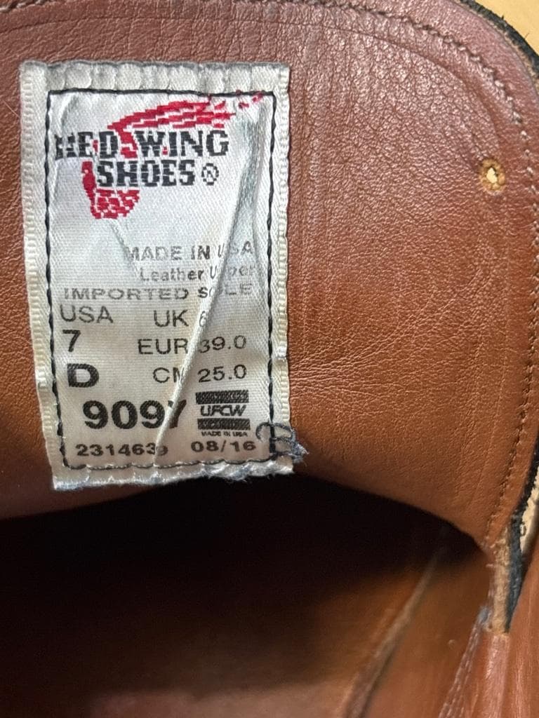 希少RED WING 9097 キャバリーチャッカ ブラックフェザーストーン7D