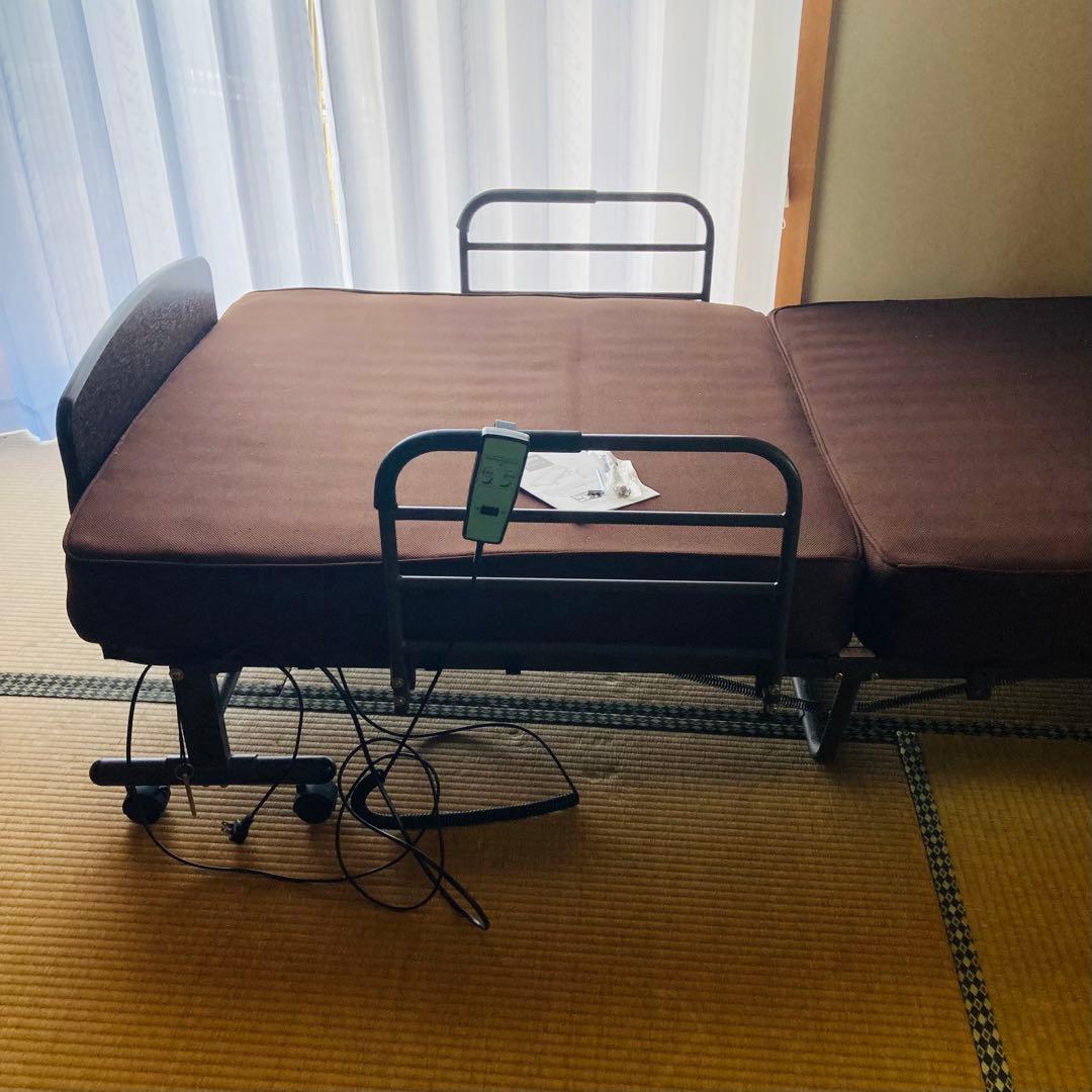 ニトリ電動リクライニング介護用ベッド ブラウン　動作確認済み ニトリ（NITORI） 非課税 シングル収納式電動リクライニングベッド(AX