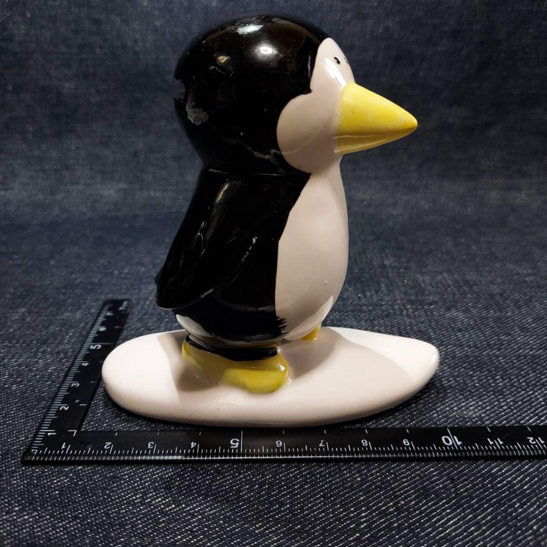 昭和レトロ サーフィン ペンギン 貯金箱 陶器製 - メルカリ