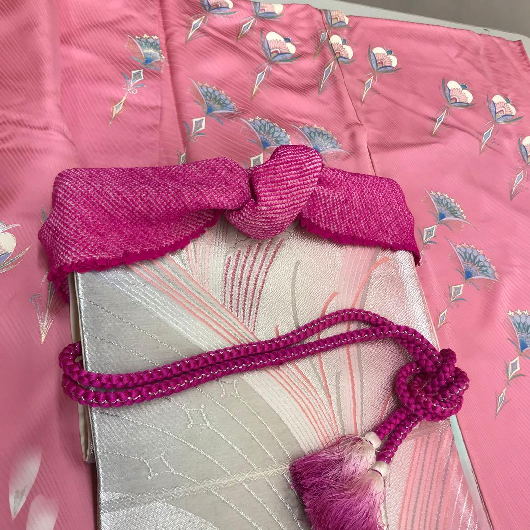 ワ【12-8】npps◆未着用◆正絹◆振袖５点セット