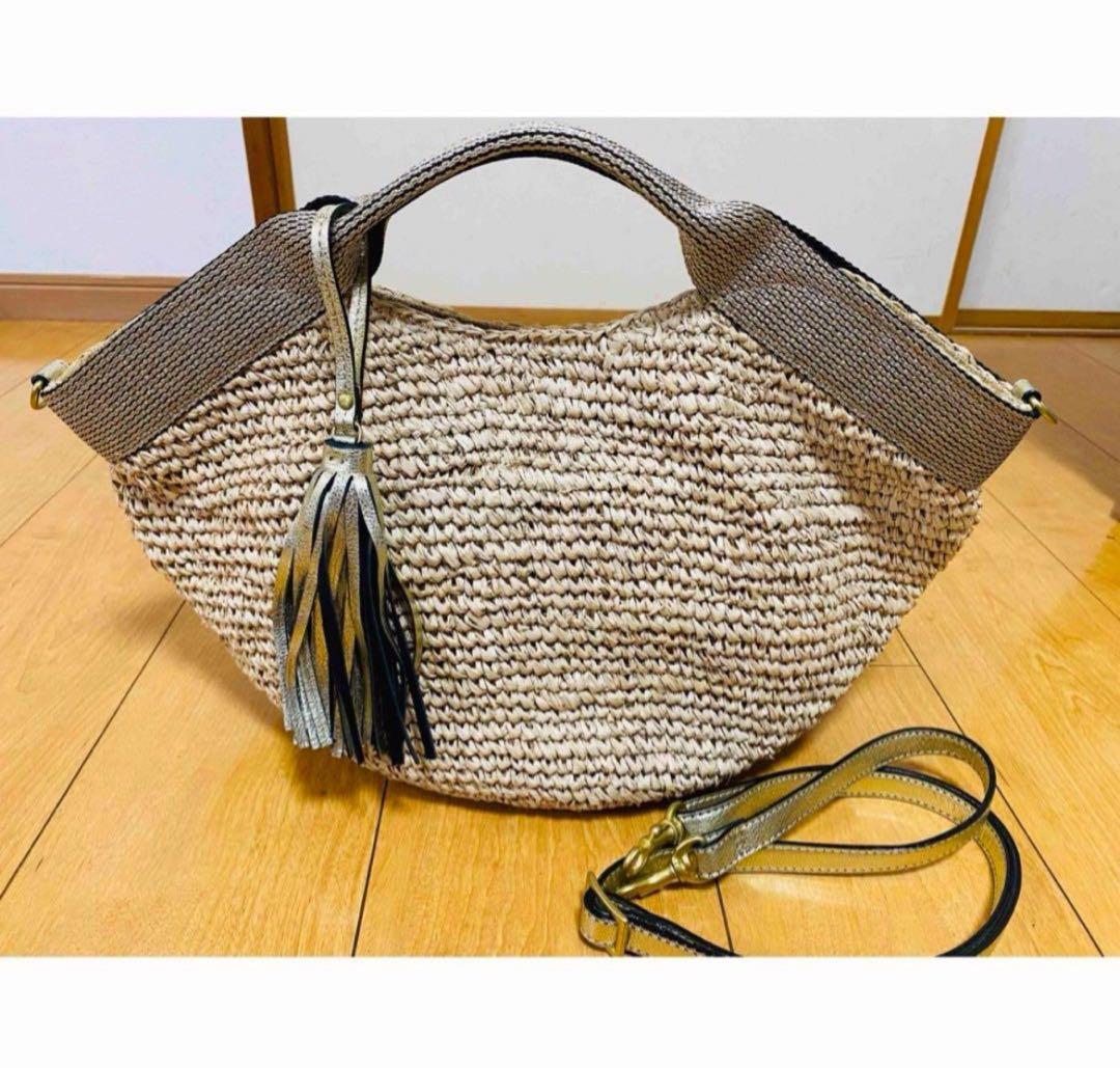 ☆お値下げ☆美品☆ BEAMS別注 ヴィオラドーロ 2wayラフィアトート