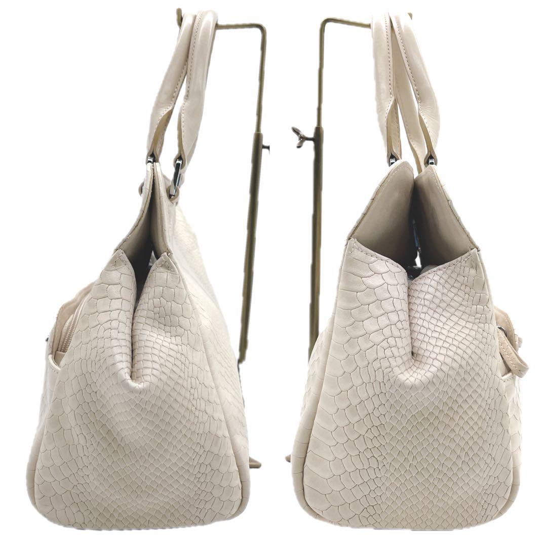 美品】ロンシャン 2way パイソン型押し ショルダーバック ギャビー