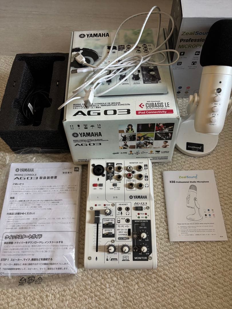 YAMAHA AG03 ミキシングコンソール　zealsoundマイクセット YAMAHA WEBキャスティングミキサー AG03 (ステージ・ボーカルマイクの