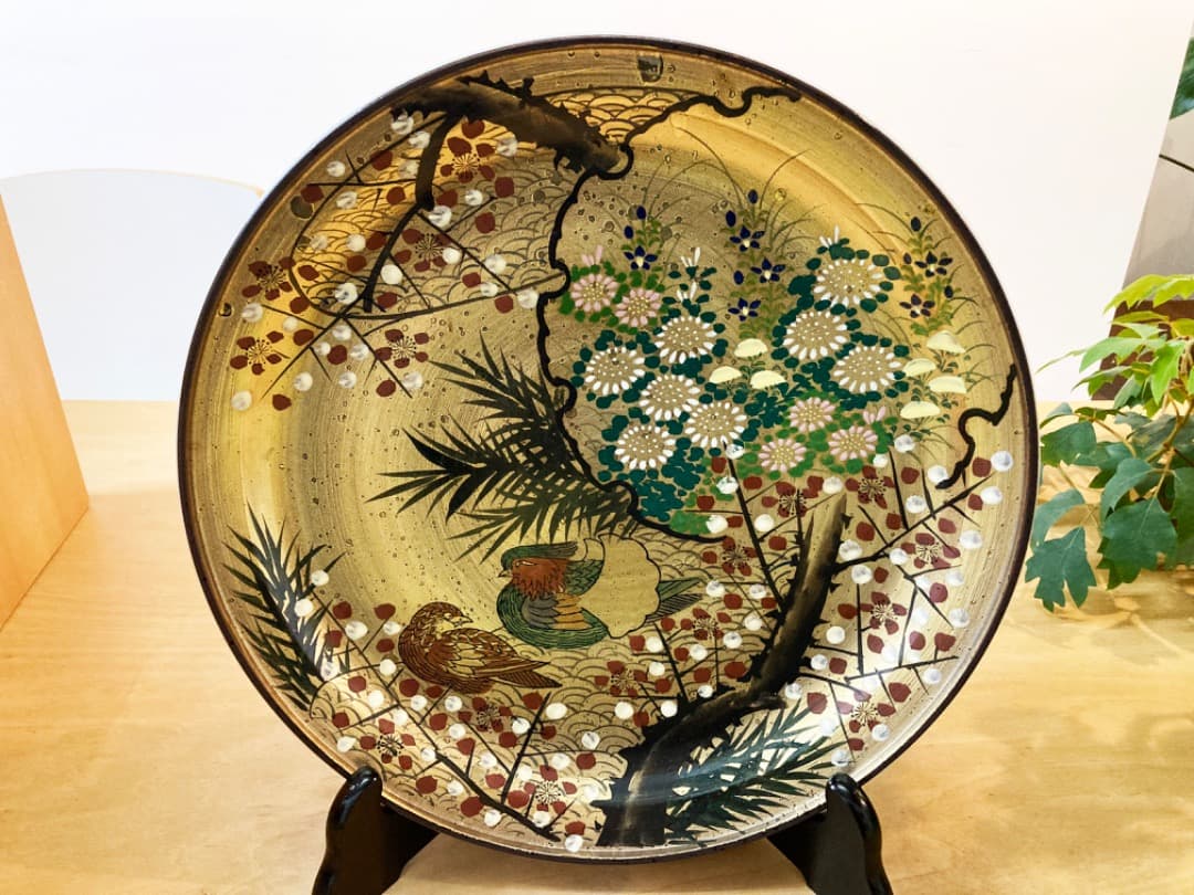 つばさ様専用 飾皿 旭山 九谷焼 金色