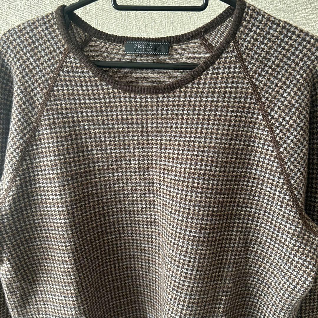 PRADA ニットセーター カシミヤ混 千鳥格子 - メルカリ