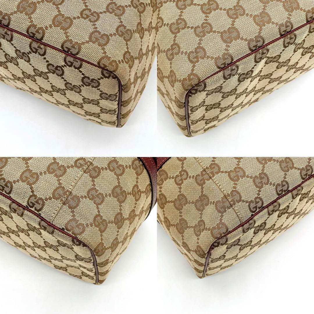 美品【GUCCI】バニティバッグ GGキャンバス ベージュ ハンドバッグ