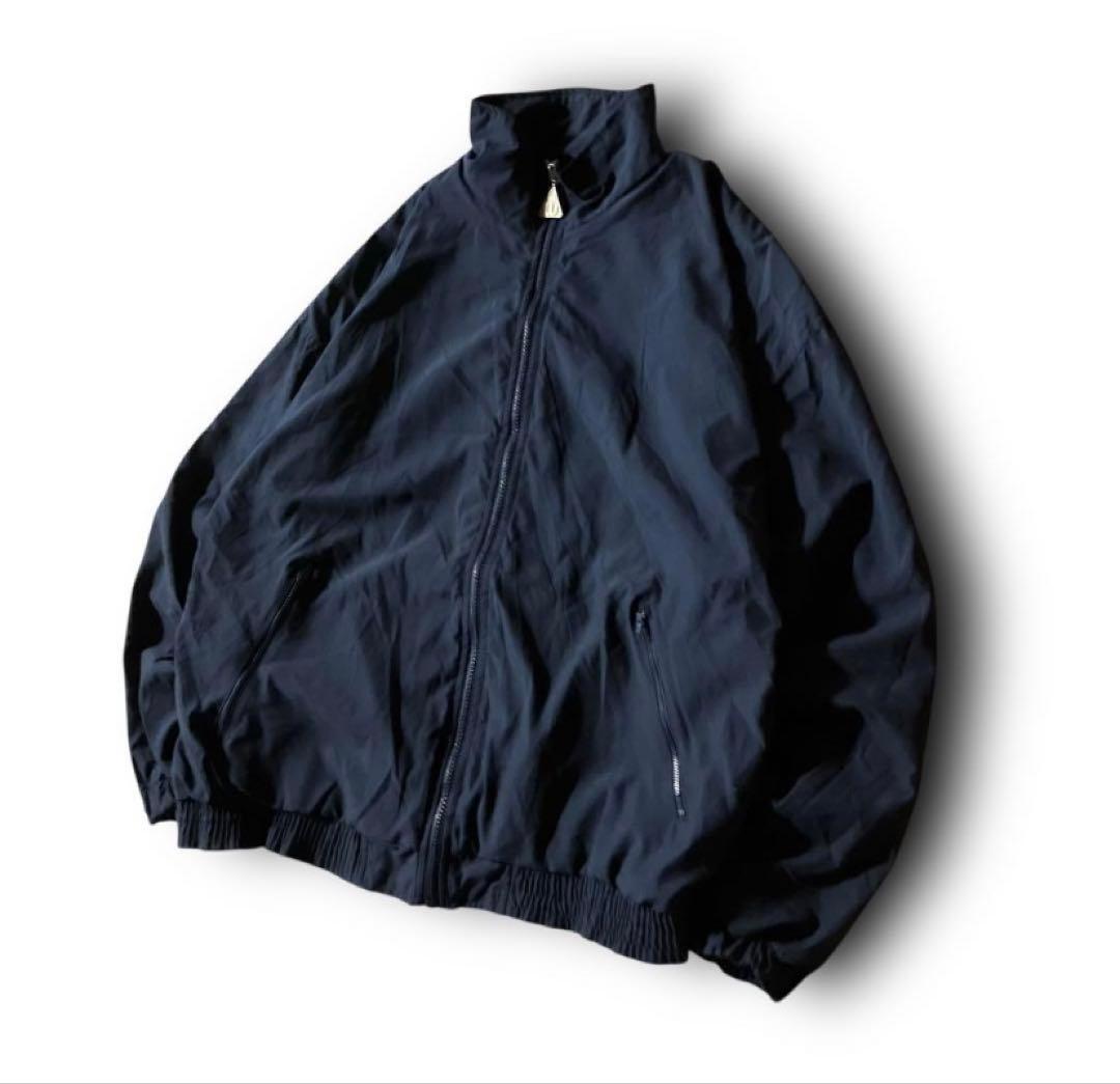 90sウィルソンWilsonナイロンジャケット刺繍ロゴ短丈ノームコア紺