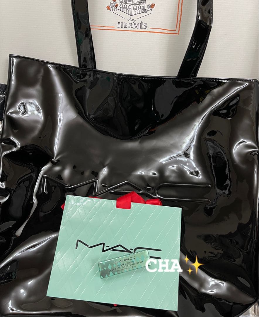 MAC ホリデー シュガー クリスタル リップ オイル スティック トートバッグ