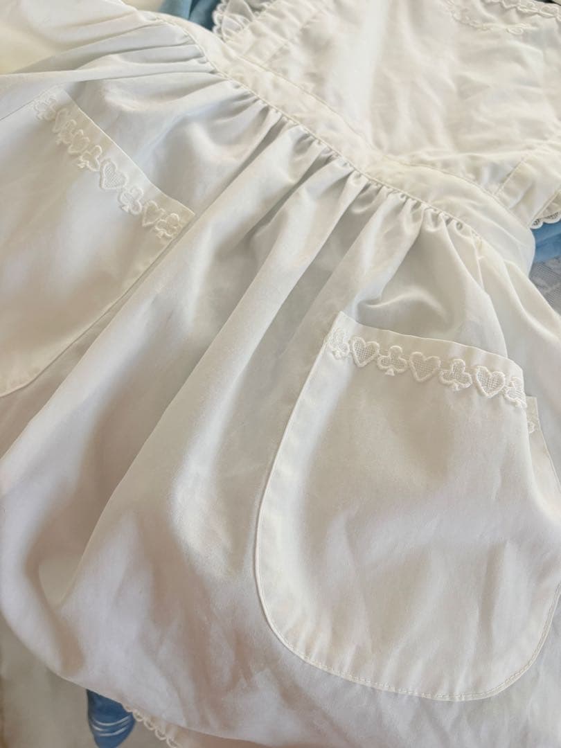 アリスエプロン付き 別珍ワンピース Mサイズ ハートE ロリィタ