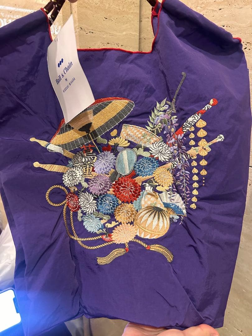 ボールアンドチェーン 蔦屋重三郎展 限定色 エコバッグ 紫 着物