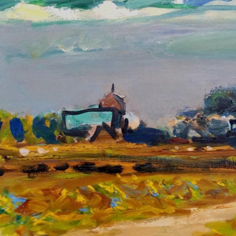 ☆田辺三重松☆「北辺の牧場」油絵 F4号 - メルカリ