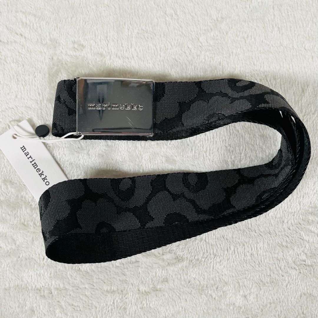 新品未使用 Marimekko マリメッコ ウニッコ柄 花 ベルト ブラック