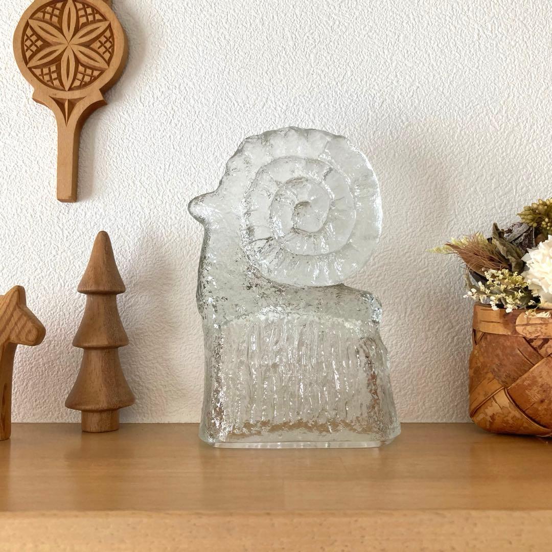 北欧ヴィンテージ　ガラスのユールボック　ヤギ　クリスマスオブジェ 北欧ヴィンテージ ガラスのユールボック ヤギ クリスマスオブジェ