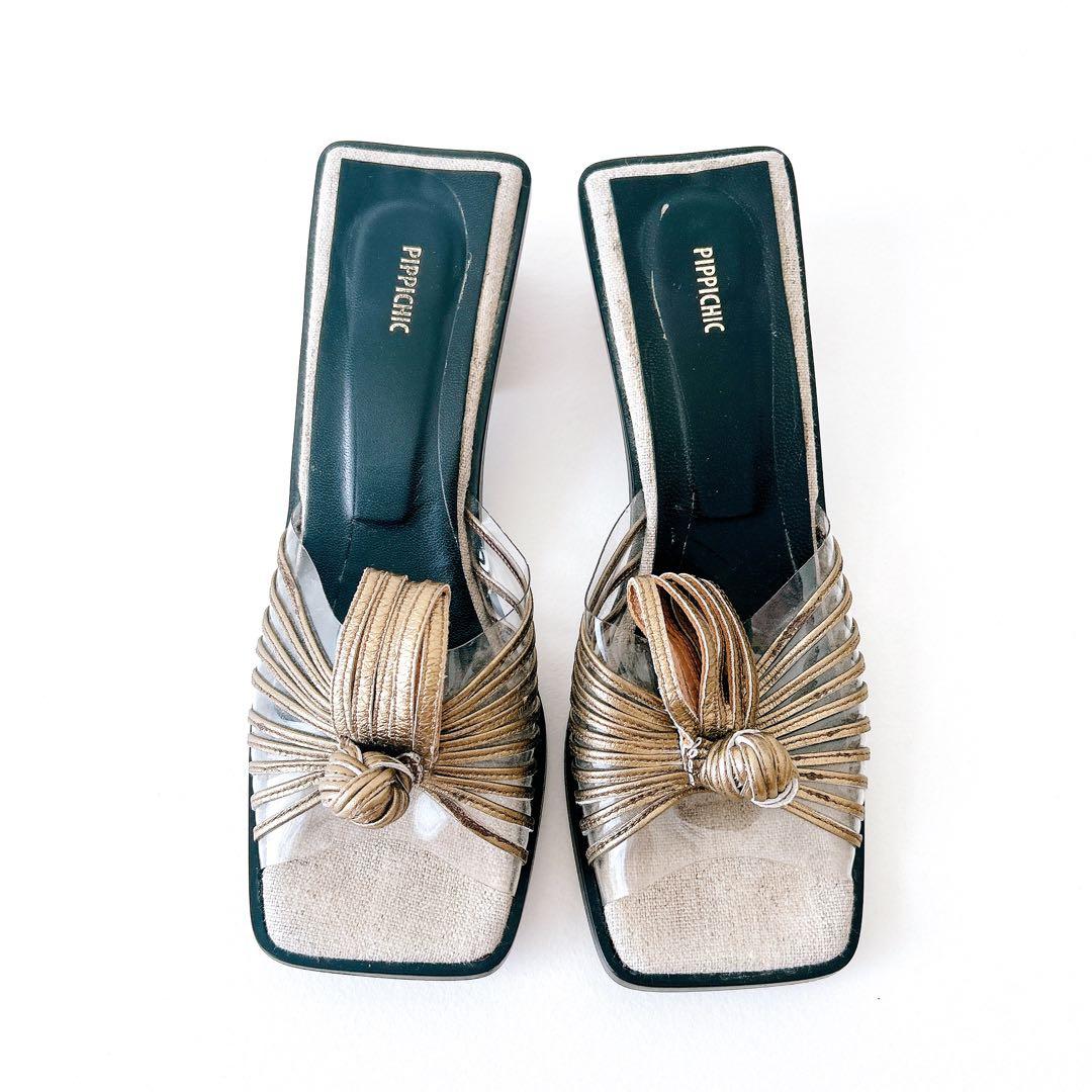 PIPPICHIC ピッピシック サンダル ミュール スクエアトゥ チャンキー