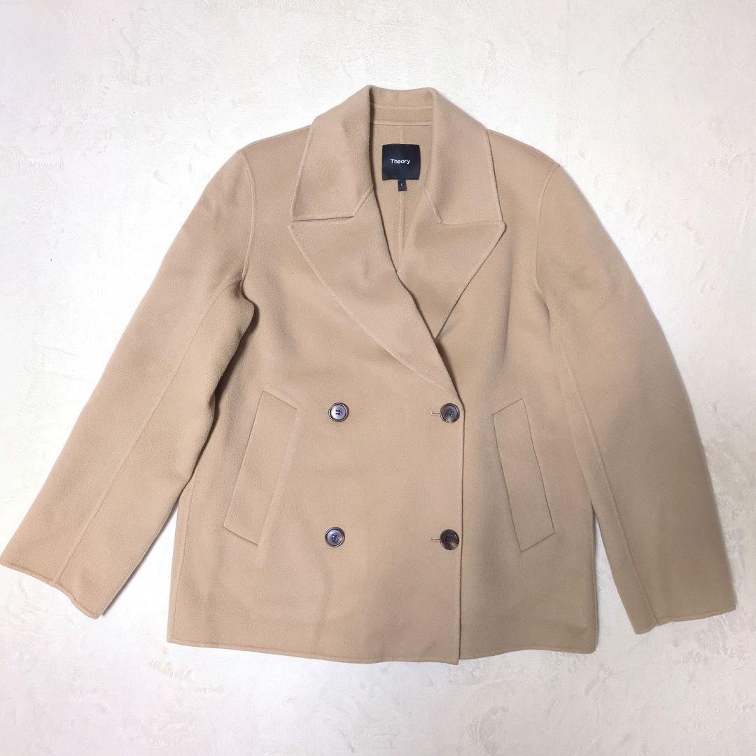 美品 theory ダブルブレスト ウール カシミヤ Pコート 2025年S - メルカリ