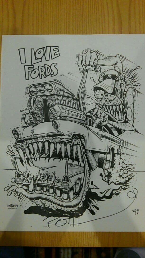 エドロス　シルクスクリーンポスター ED ROTH （エドロス） RAT FINK ラットフィンク 50枚限定 Scuz-Fink