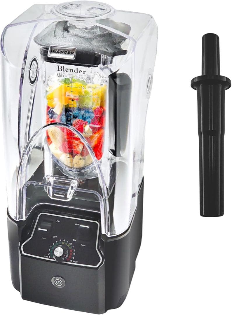 ミキサー ブレンダー 2.2L 大容量 氷も砕ける 多機能 一台多役 攪拌棒付き