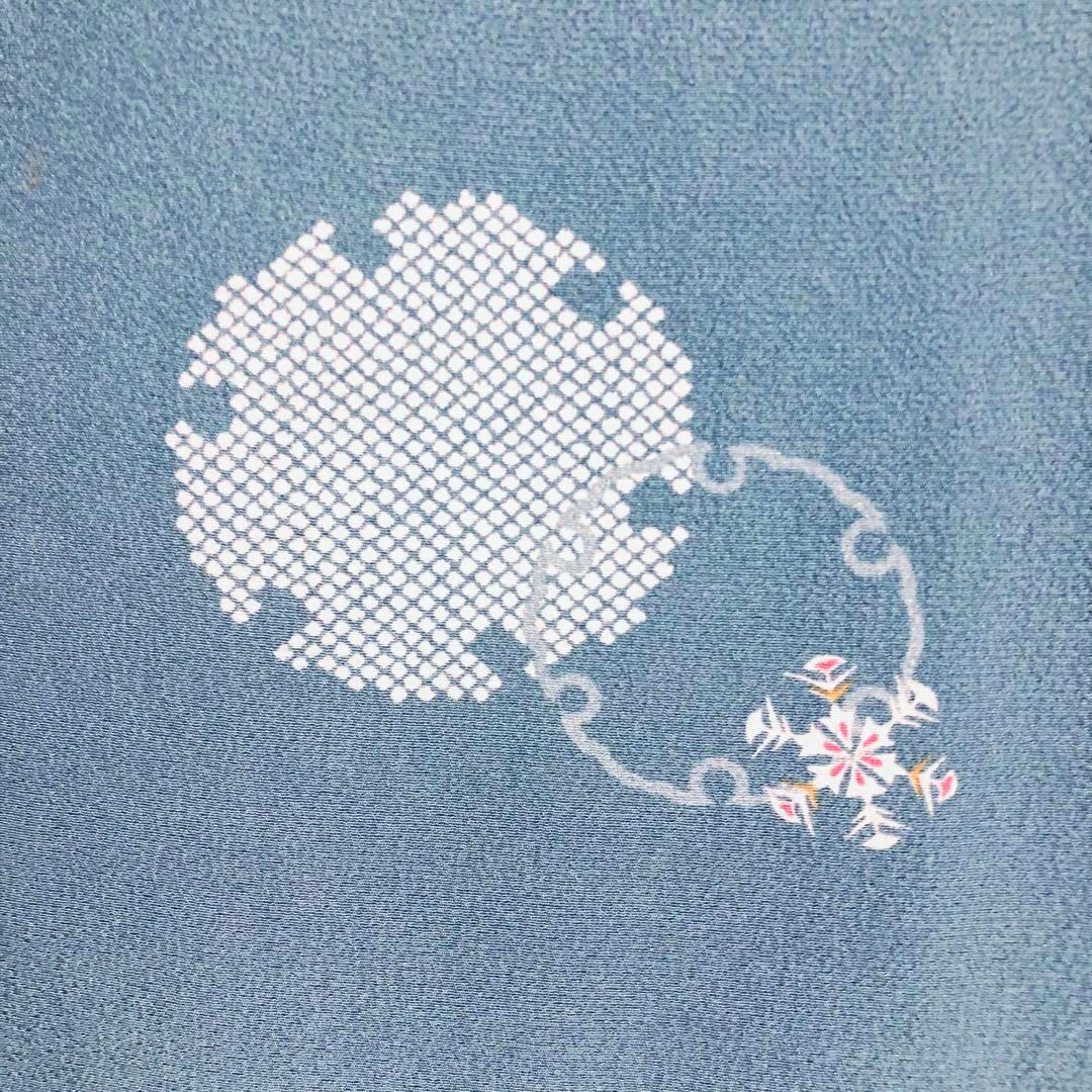 美品 トールサイズ】小紋 雪 正絹 丹後 京友禅 袷 裄丈71 身丈174