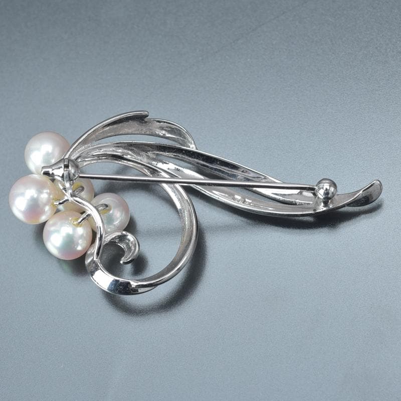 美品◇ミキモト あこや真珠 ブローチ パール6.8mm 6.8g 全長5.1cm