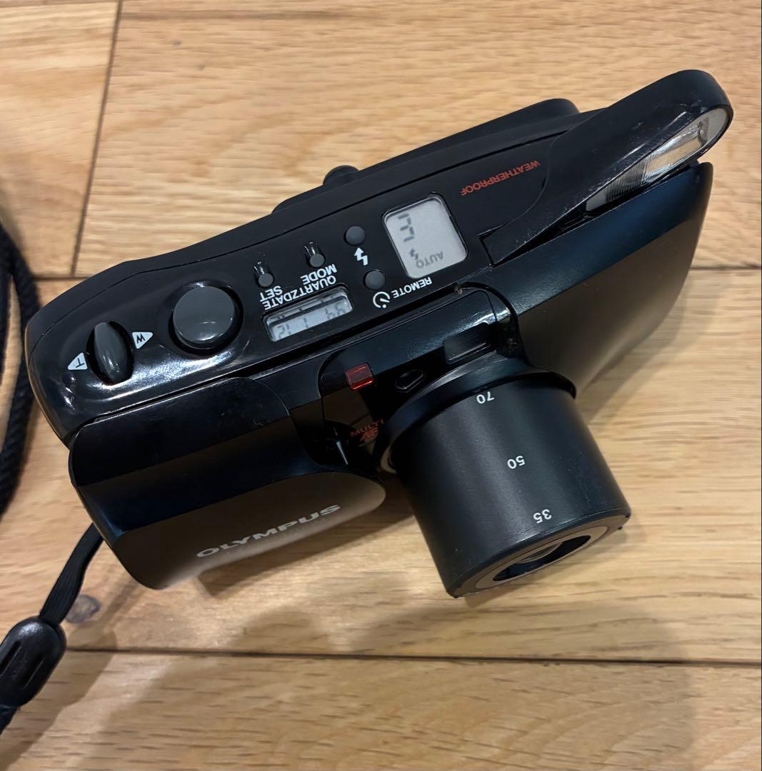 OLYMPUS μ ZOOM 120 コンパクトフィルムカメラ パノラマ 黒 - フィルム