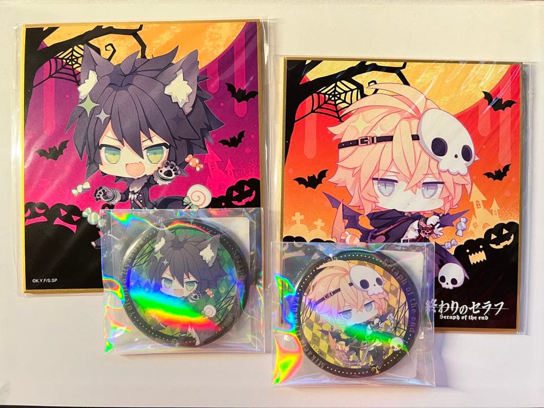 終わりのセラフ　dmm スクラッチ　ミカエラ　優一郎　色紙　バッジ　セット TVアニメ「終わりのセラフ」 Happy Birthday優一郎 スクラッチ - DMM