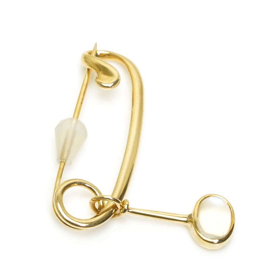 美品 ジョージジェンセン TORUN K18 ムーンストーン ブローチ 750