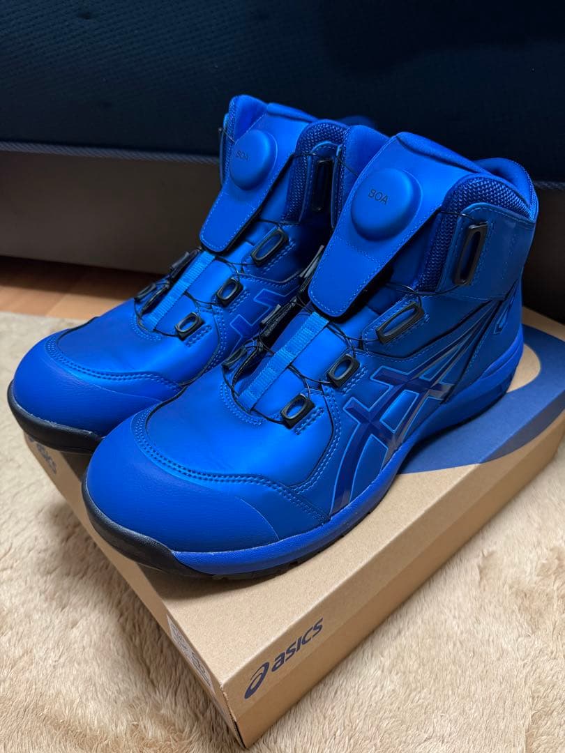 アシックスBOA ブルー限定廃盤‼️ dショッピング |アシックス 安全靴 BLUE Boa ローカット 限定色