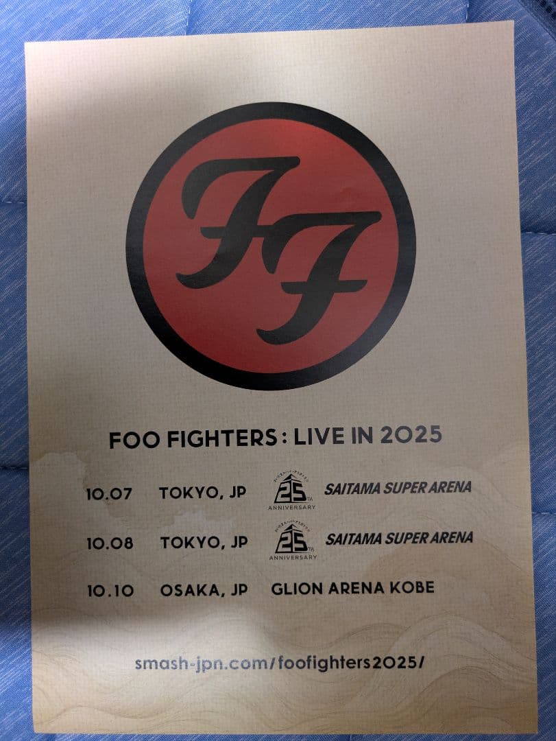 未着用】FOO FIGHTERS 25レコードT紺L フライヤー付