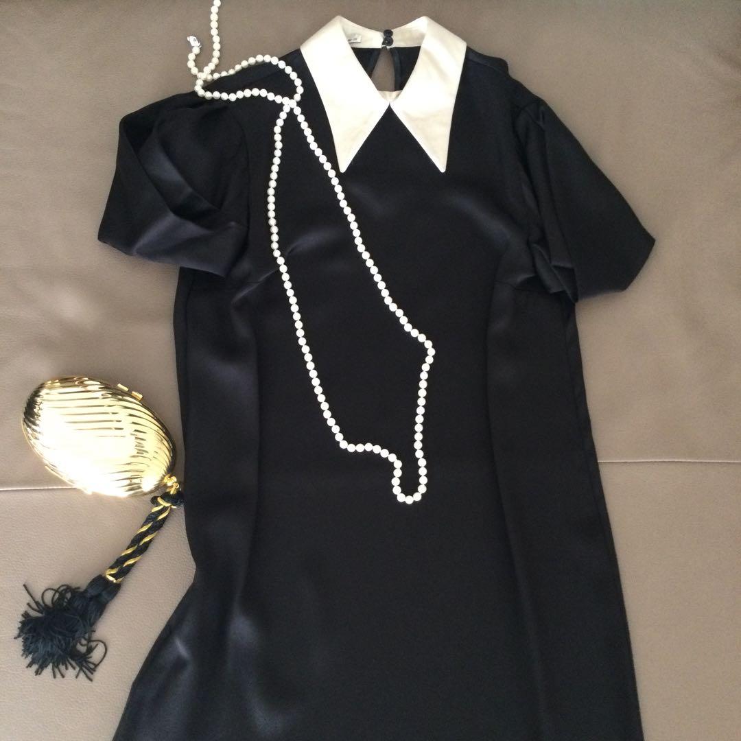 MIUMIU ブラックワンピース シルク かわいい 結婚式 38 美品 匿名送込