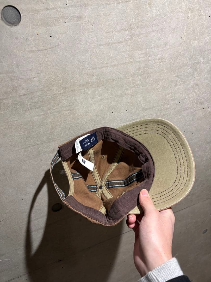 90's old gap ブラウン cap オールドギャップ 刺繍 デッド - 帽子最低 価格