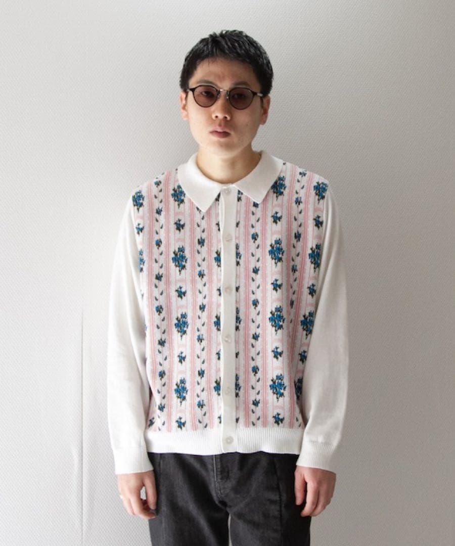 tttmsw】flower jacquard Knit cardigan - メルカリ