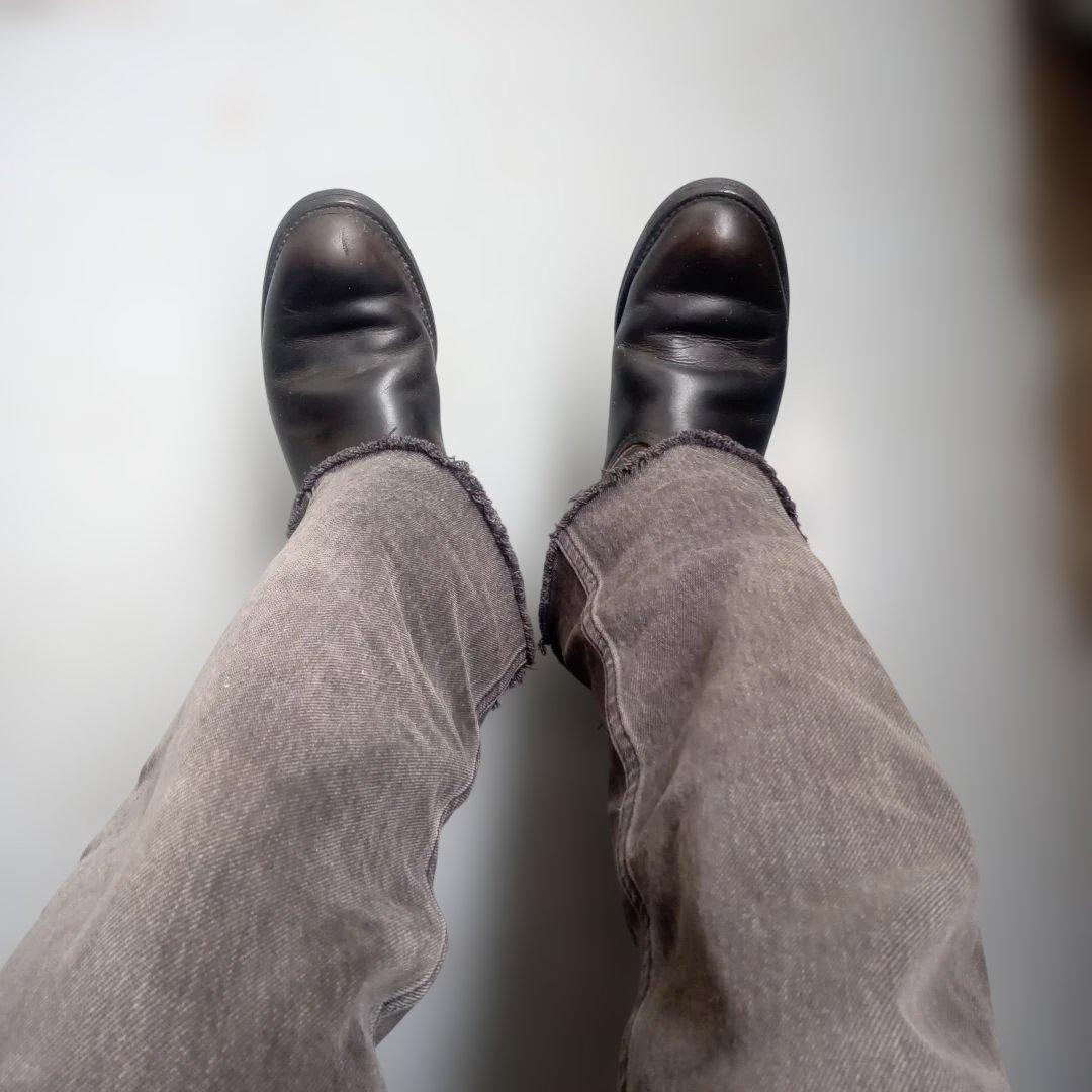 Red Wingペコスブーツ8169 ペコス黒6ハーフ茶芯98年製ソールカスタム