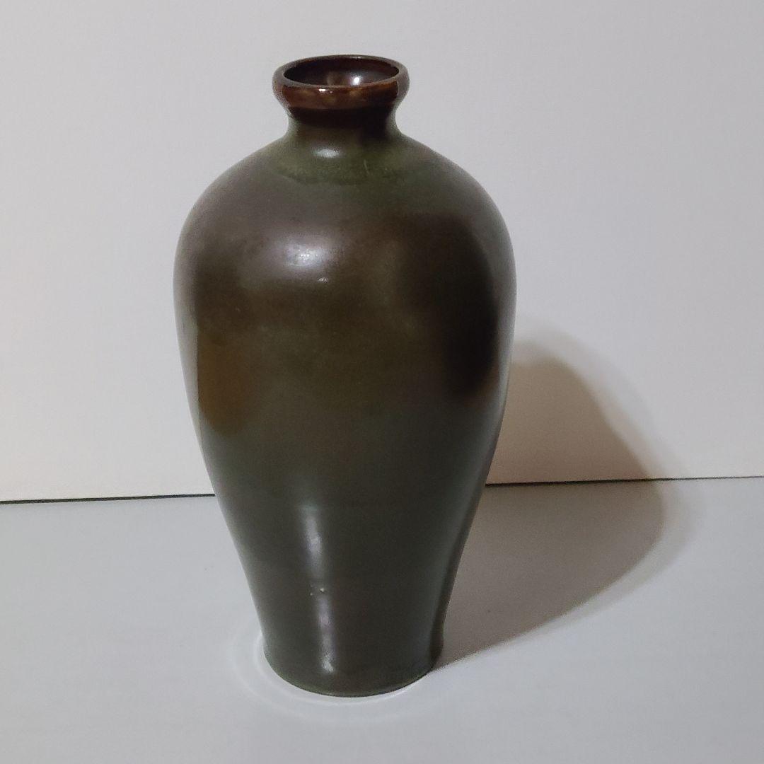 台湾製 壺 大型花瓶 梅瓶(めいぴん) 蕎麦釉 茶葉末釉 本